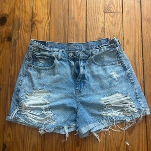 American Eagle Outfitters Light Blue Distressed Jean Shorts